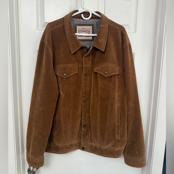 Levi’s Brown Faux Suede Trucker Jacket - Picture 1 of 3